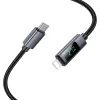 Nabíjecí, datový kabel USB C / Lightning PD 27W s displejem 1 m X112 černý - HOCO
