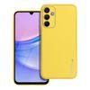 Obal / kryt na Samsung Galaxy A15 5G žltý- LEATHER Case