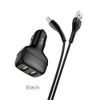 Nabíječka do auta 2x USB / 2,4A + kabel USB-C / černá - HOCO Z36
