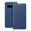 Puzdro / obal pre Samsung Galaxy S10 modré - kniha Forcell LUNA Carbon