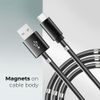Kabel USB typ C 2,4A s magnety černý 1m