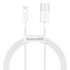 Kabel USB na Apple, Lightning 8-pin, 2,4A , 1m, bílý - Baseus