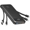 Powerbanka Charmast 10000 mAh se zabudovanými kabely černá