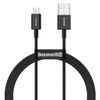 Kabel USB na Apple, Lightning 8-pin, 2,4A, 1m, černý - Baseus