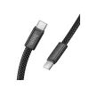 Kabel plochý opletený USB C / USB C 3A 60W 1 m X125 černý - Hoco