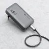 Ultra tenký síťový adaptér GaN III 2 x Type C + USB A, PD QC4.0 4A 65W šedá - FORCELL F-ENERGY