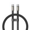 Plochý kabel USB-C na USB-C VEGER PD 5 A 240 W CC2-MTB 1,5 m černý