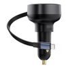 Autonabíječka USB-C QC4.0 + 70cm navíjecí kabel USB-C PPS PD3.0 60W černá - Baseus Enjoyment PRO