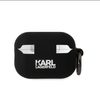 Obal na sluchátka Apple Airpods Pro 2 černý - Karl Lagerfeld a Choupette 3D NFT Logo