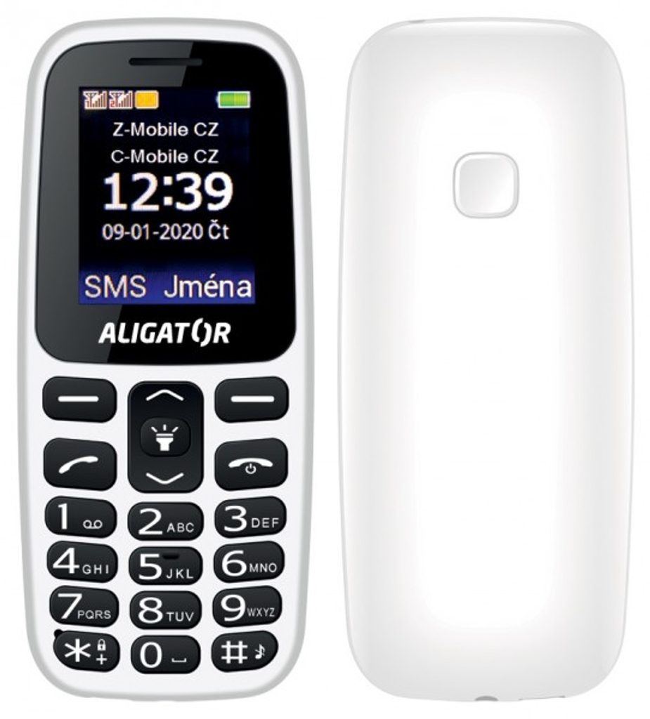 Mobil Maják | mobilní telefony a příslušenství - ALIGATOR A220 Senior Dual  SIM - Bílý - Aligator - A220 - Tlačítkové, Aligator, NOVÉ MOBILNÍ TELEFONY  A TABLETY