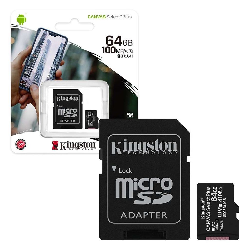 Mobil Maják | mobilní telefony a příslušenství - Micro SD karta 64GB s  adaptérem class 10 - Kingston - Kingston - 64 GB - Paměťové karty, Paměťová  média, Příslušenství