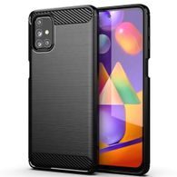 Obal / kryt pre Samsung Galaxy M31s čierny - Forcell CARBON