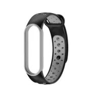 Silikonový sportovní řemínek pro Xiaomi Mi Band 5 šedá/černá