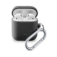 Ochranný kryt s karabinou Cellularline Bounce pro Apple AirPods 1 & 2 - černý