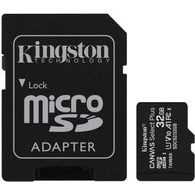 32 GB Kingston Canvas select plus 100 MB/s micro SD memóriakártya adapterrel