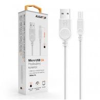 Datový kabel Aligátor s prodlouženým konektorem Micro-USB 1m - bílý