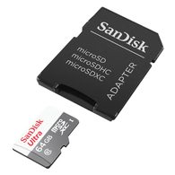 Micro SDXC 64GB 100MB/s s adaptérem - SanDisk Ultra