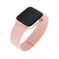 Silikonový řemínek FIXED Magnetic Strap pro Apple Watch 38mm / 40mm růžový