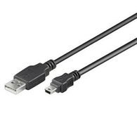 Mini USB/USB kábel, 1 meter, čierny - PremiumCord