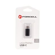 Adapter Lightning - C típus fekete FORCELL