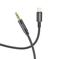 Audio kabel pro iPhone s konektorem Lightning na 3,5 mm Jack (samec) černý HOCO