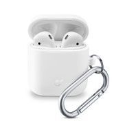 Ochranný kryt s karabínou pre Apple AirPods 1 a 2 biely - Cellularline Bounce