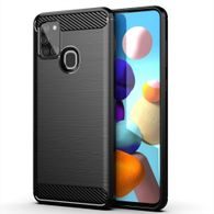 Csomagolás / borító Samsung Galaxy A21s fekete - Forcell Carbon