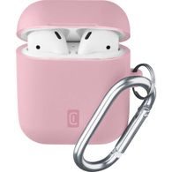 Ochranný kryt s karabinou cellularline bounce pro Apple Airpods 1,2 - růžový