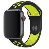 Silikonový řemínek na Apple Watch 42/44/45mm - černý/zelený - COTECi
