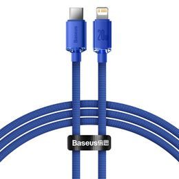 Nabíjecí / datový kabel USB-C - Lightning 20W 1,2m modrý - Baseus CAJY000203 Crystal Shine Series
