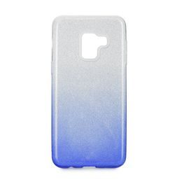 Obal / kryt na Samsung Galaxy A8 2018 transparentný/modrý - Forcell SHINING