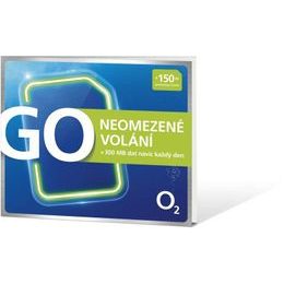 SIM karta O2 GO Neomezené volání + 150Kč kredit