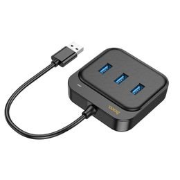 Adapter HUB 4in1 Typ C to USB A + internet 0,2m HB35 - HOCO