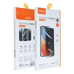 Privátní tvrzené / ochranné sklo Apple iPhone 13/16e černé - 6D Pro Privacy Veason