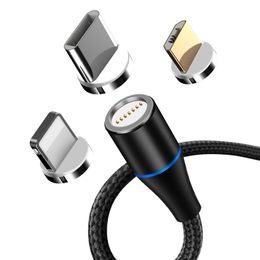 Magnetický datový kabel Lightning + USB-C + microUSB 1m 3A černý - Maxlife