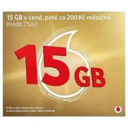 Karta Zlatá Vodafone 15 GB (+ 50,- kredit)