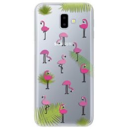 Obal / kryt na Samsung Galaxy J6 Plus průhledné - s motivem plameňák