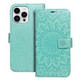 Pouzdro / obal na Apple iPhone 14 Pro Max zelený - knížkový Forcell MEZZO