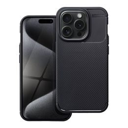 Obal / kryt na Apple iPhone 15 Pro černý - CARBON PREMIUM