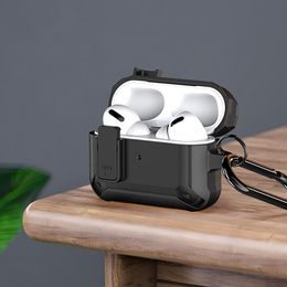 Ochranný kryt s karabínou Cellularline Bounce pre Apple AirPods 1 a 2 - čierny