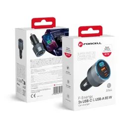 Nabíječka do auta 85W PD+QC4.0+SAM SFC2.0, 2xUSB C+USB A - FORCELL F-ENERGY