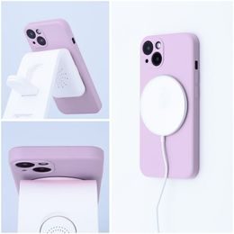 Obal / kryt na Apple iPhone 14 PLUS fialový - Silicone Mag Cover