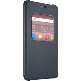 Puzdro / obal pre Alcatel Pixi 4 (8050D) čierny - kniha s okienkom