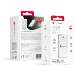 Tenká powerbanka Forcell F-Energy Super Slim F5k8 s MagSafe PD3.0 QC4.0 15W 5000mAh - bílá