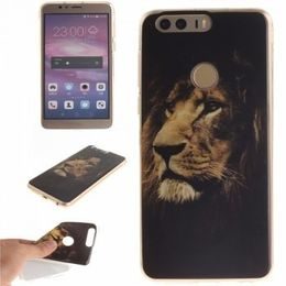 Obal / kryt Gelové zlaté ombre pouzdro na HONOR 8 - LION