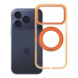 Kryt / Obal pro iPhone 18 Pro / 17 Pro s kruhovým stojánkem v rámečku a podporou MagSafe - oranžový