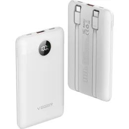 Powerbanka 10 000 mAh s bezdrátovým nabíjením MagSafe PD QC3.0 2A 20W černá - VEGER
