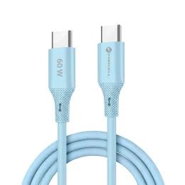 Datový kabel ALIGATOR POWER 3A 65W, USB-C/USB-C, 0,5m svítící