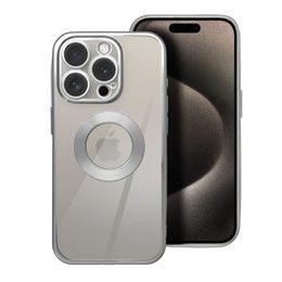 Obal / kryt na Apple iPhone 15 Pro stříbrný - Case Glam