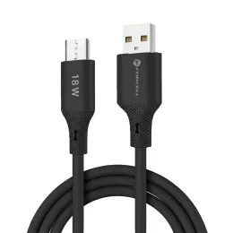 Datový kabel USB A / Micro USB QC3.0 2,4A 18W 1m silikonový černý - FORCELL